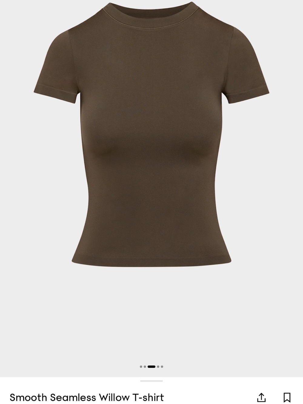 Aritzia Smooth Seamless Short-Sleeve Tee — Brown